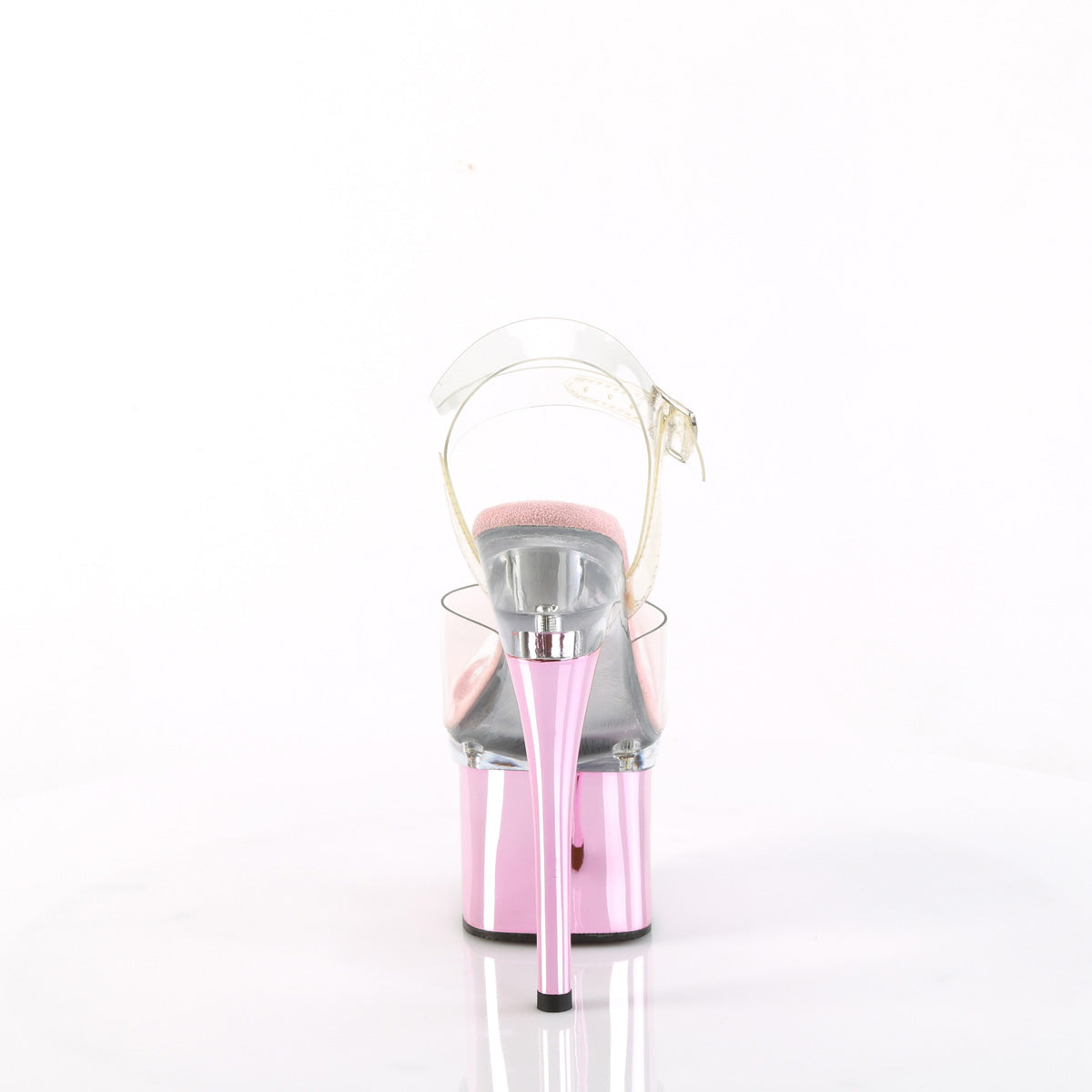 Pleaser Sandalias ESTEEM-708 CLR/CLR-B. Cromo rosa