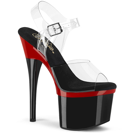 Pleaser Sandalias para mujer ESTEEM-708 clr / rojo-blk