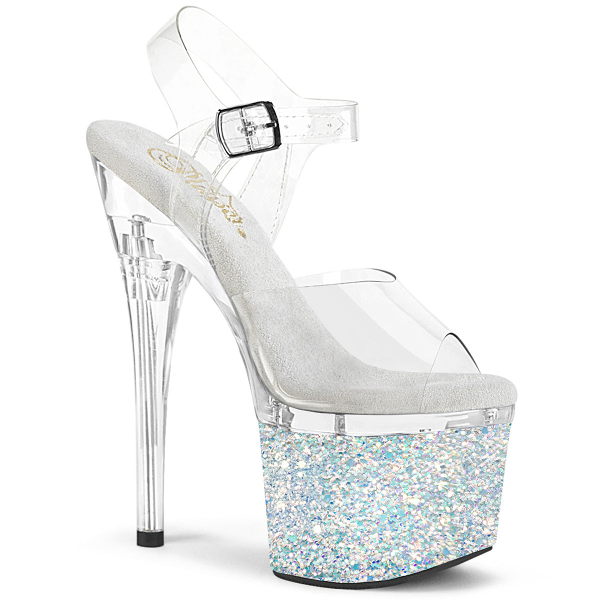 Pleaser Sandalias ESTEEM-708lg CLR/CLR-WHT Multi Glitter