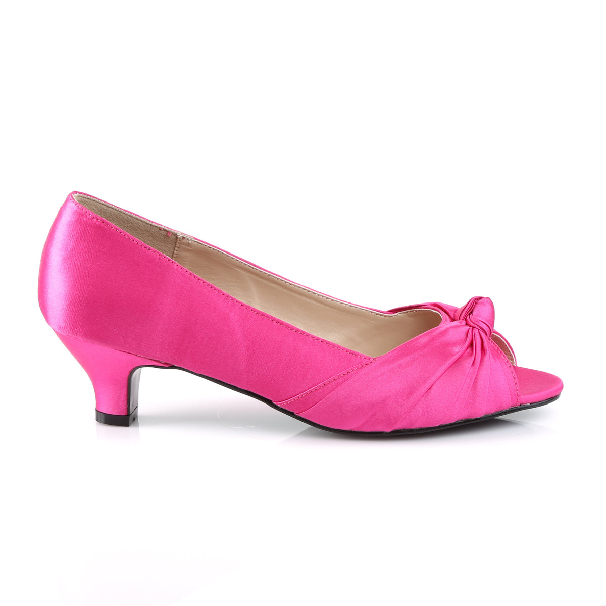Pleaser Pink Label Womens Pumps FAB-422 H. Pink Satin