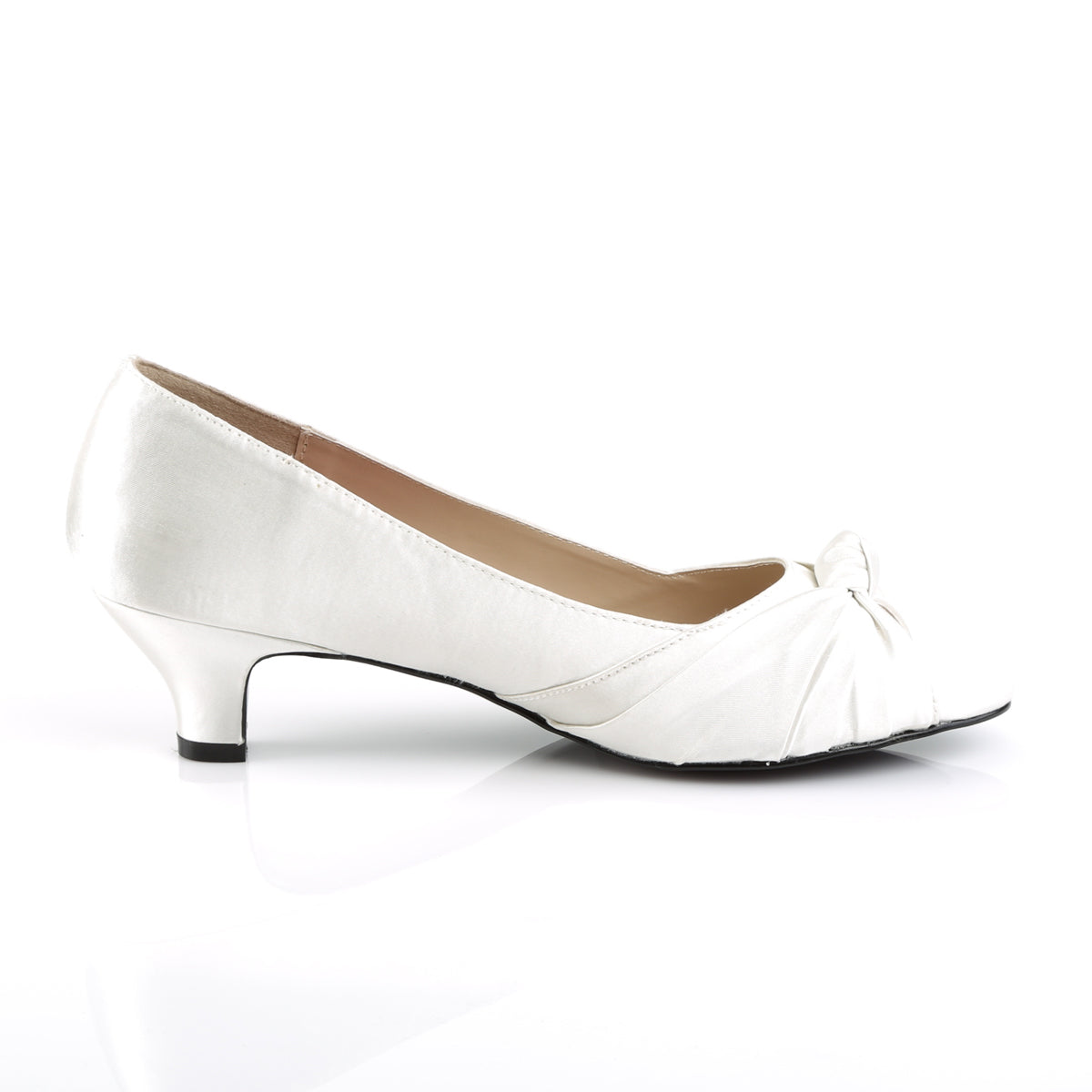 Pleaser Pink Label Womens Pumps FAB-422 Ivory Satin