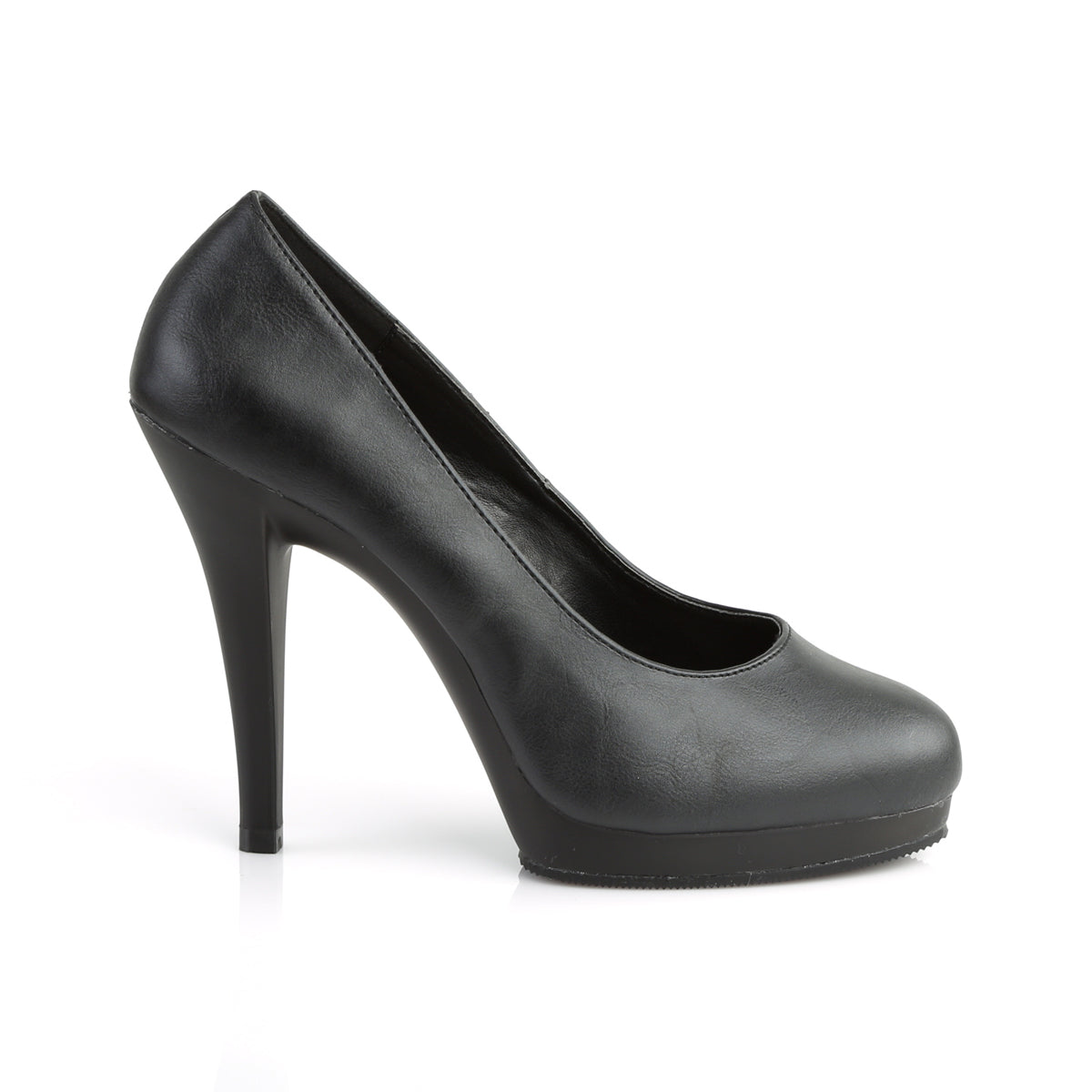 Pleaser Pink Label Bombas para mujer FLAIR-480 BLK PU / BLK MATE