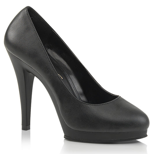 Pleaser Pink Label Bombas para mujer FLAIR-480 BLK PU / BLK MATE