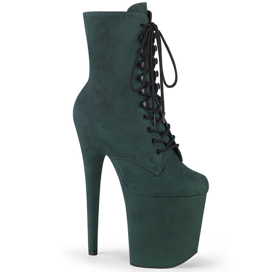 Pleaser Botas de tobillo para mujer FLAMINGO-1020FS Emerald Green F. Suede / Emerald Green F.Suede