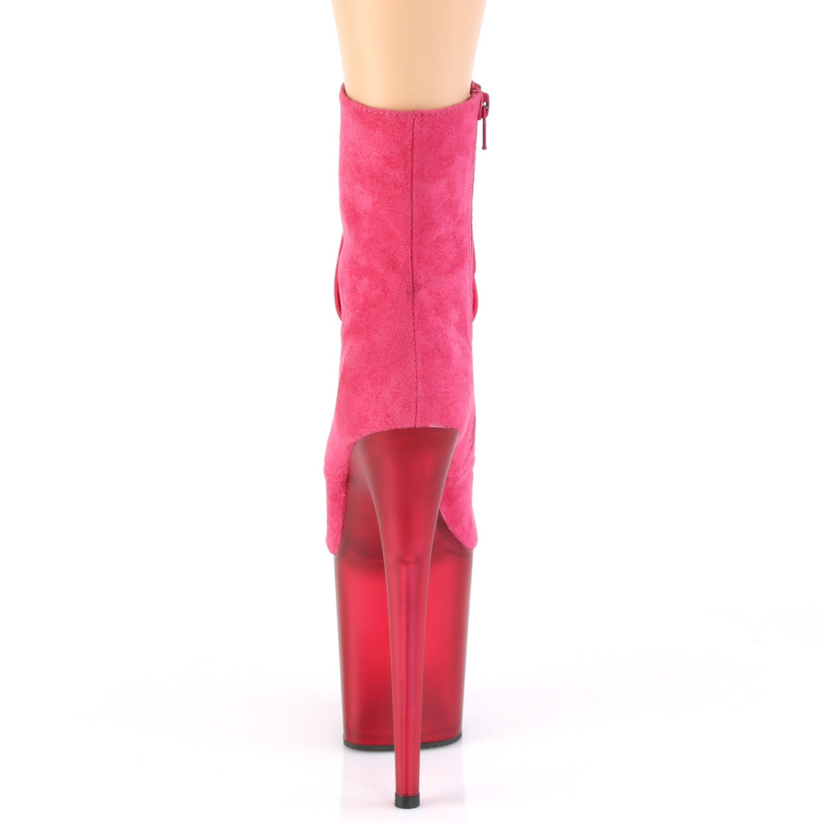 Pleaser Womens Ankle Boots FLAMINGO-1020FST H. Pink Faux Suede/Frosted H. Pink