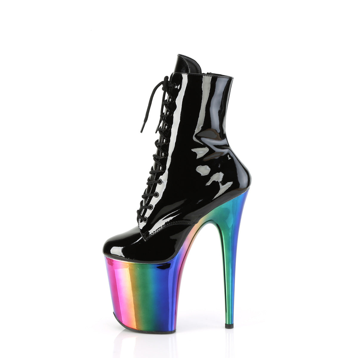 Pleaser Botines FLAMINGO-1020RC BLK PAT /Rainbow Cromo