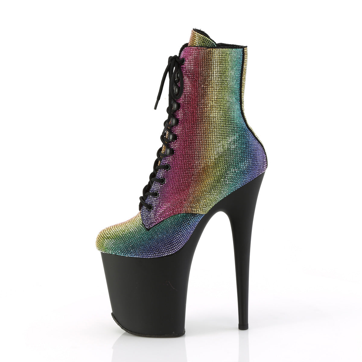 Pleaser Botas de tobillo FLAMINGO- 1.020 Rainbow RS / blk mate
