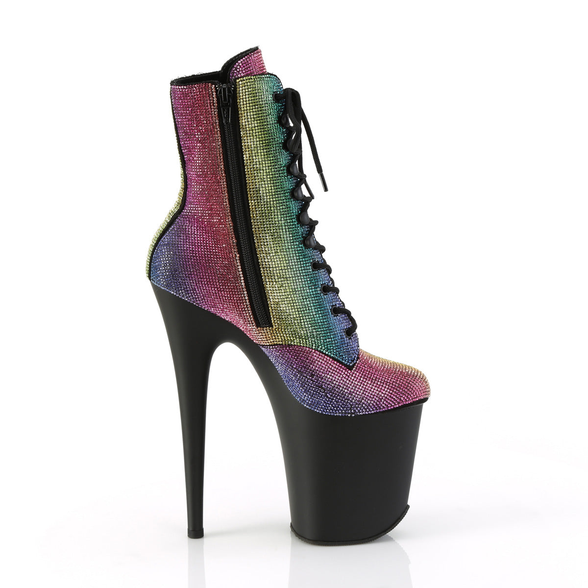 Pleaser Botas de tobillo FLAMINGO- 1.020 Rainbow RS / blk mate