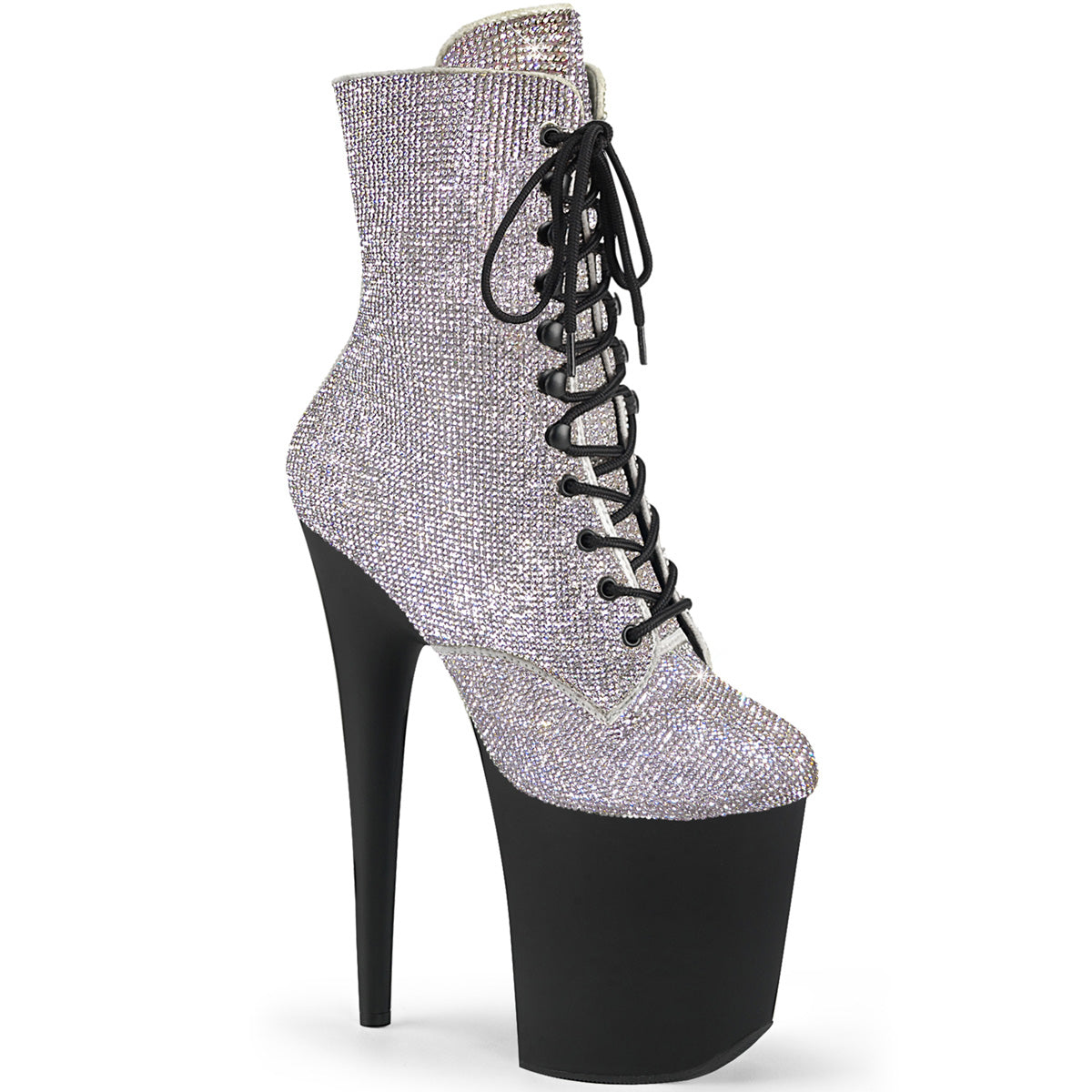 Pleaser Botines FLAMINGO-1020rs slv rs / negro mate