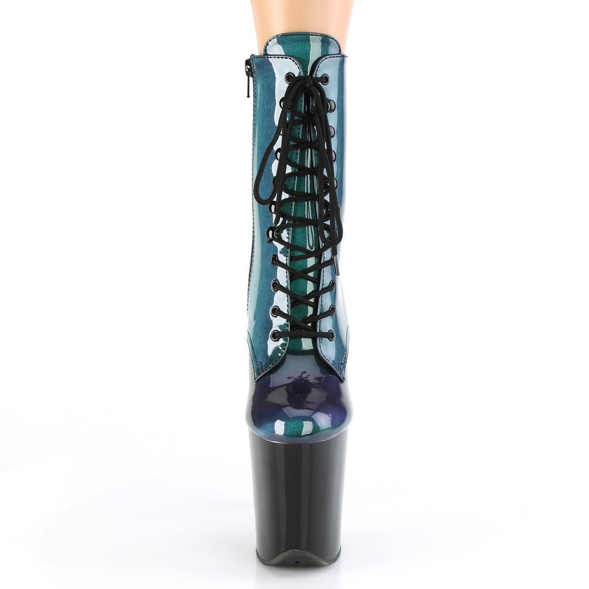 Pleaser Botas de tobillo para mujer FLAMINGO-1020shg púrpura-verde / blk