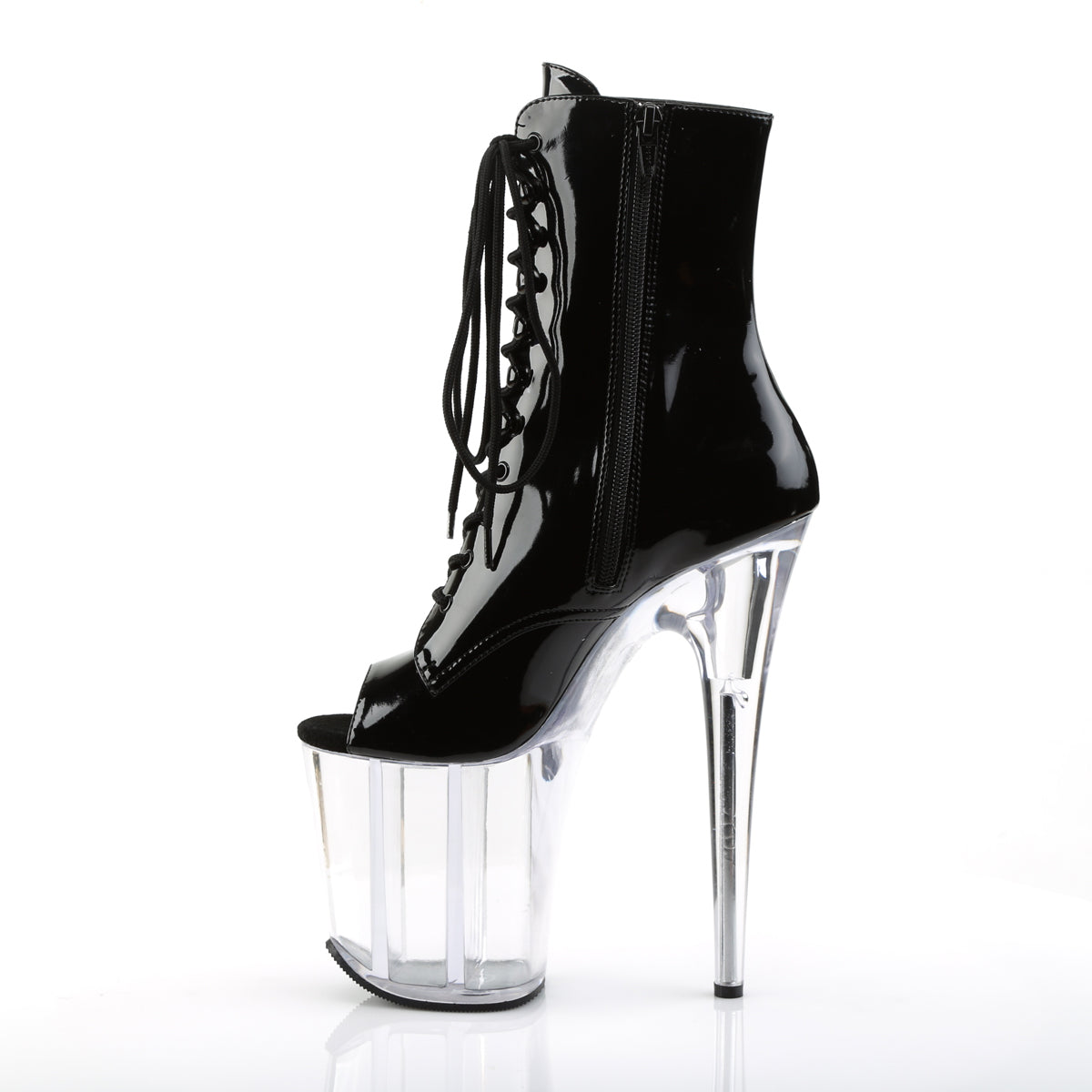 Pleaser Botas de tobillo para mujer FLAMINGO-1021 BLK PAT / CLR