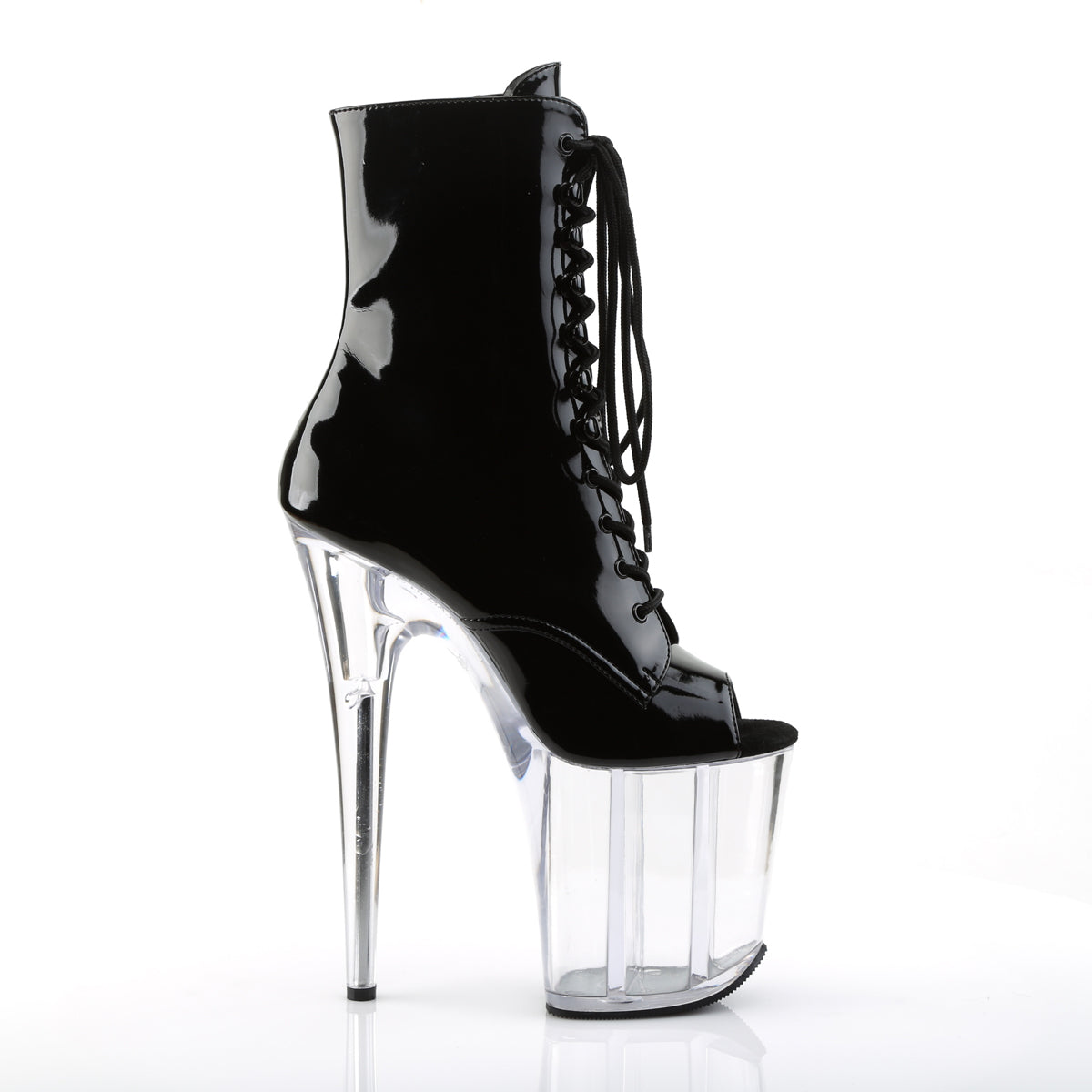 Pleaser Botas de tobillo para mujer FLAMINGO-1021 BLK PAT / CLR