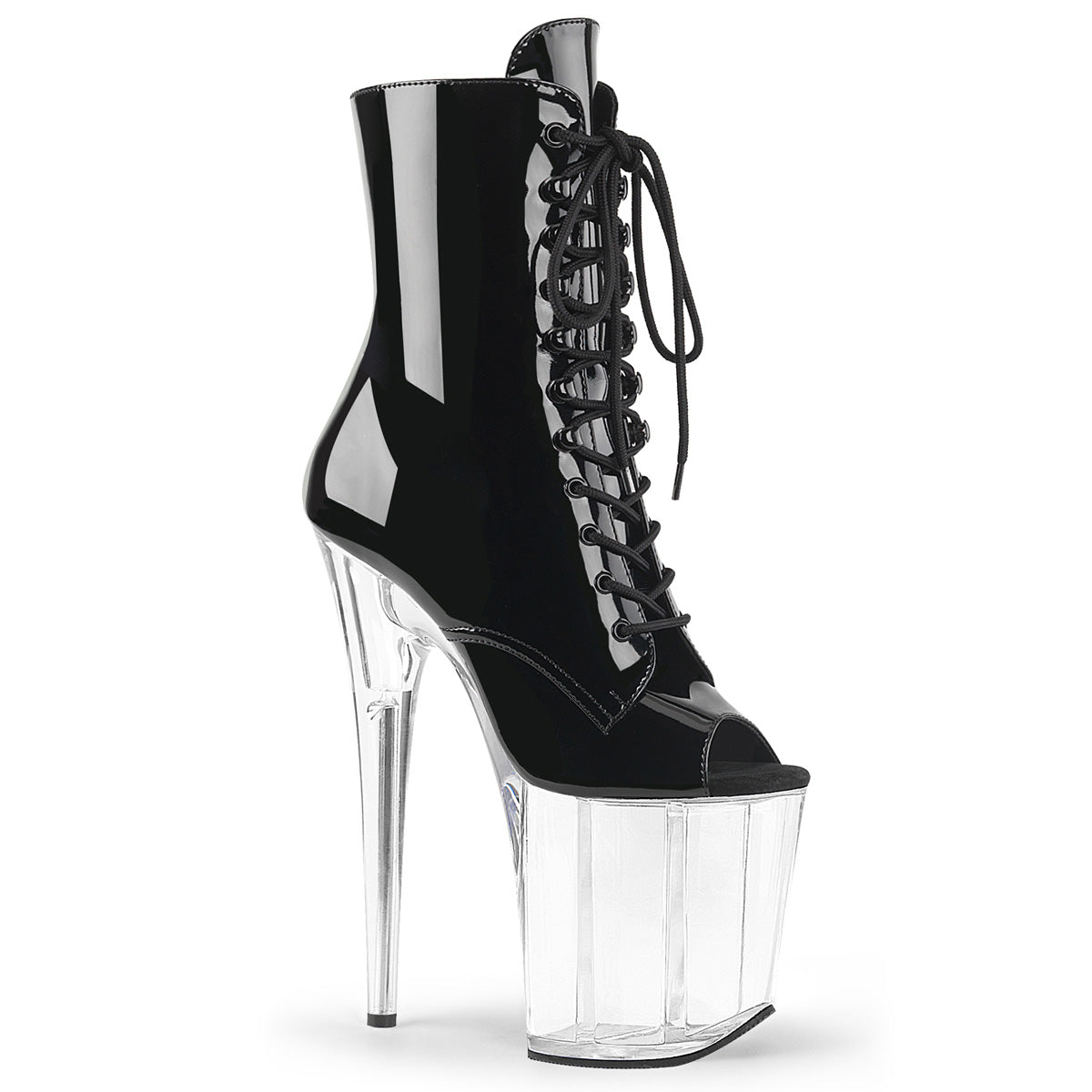 Pleaser Botas de tobillo para mujer FLAMINGO-1021 BLK PAT / CLR