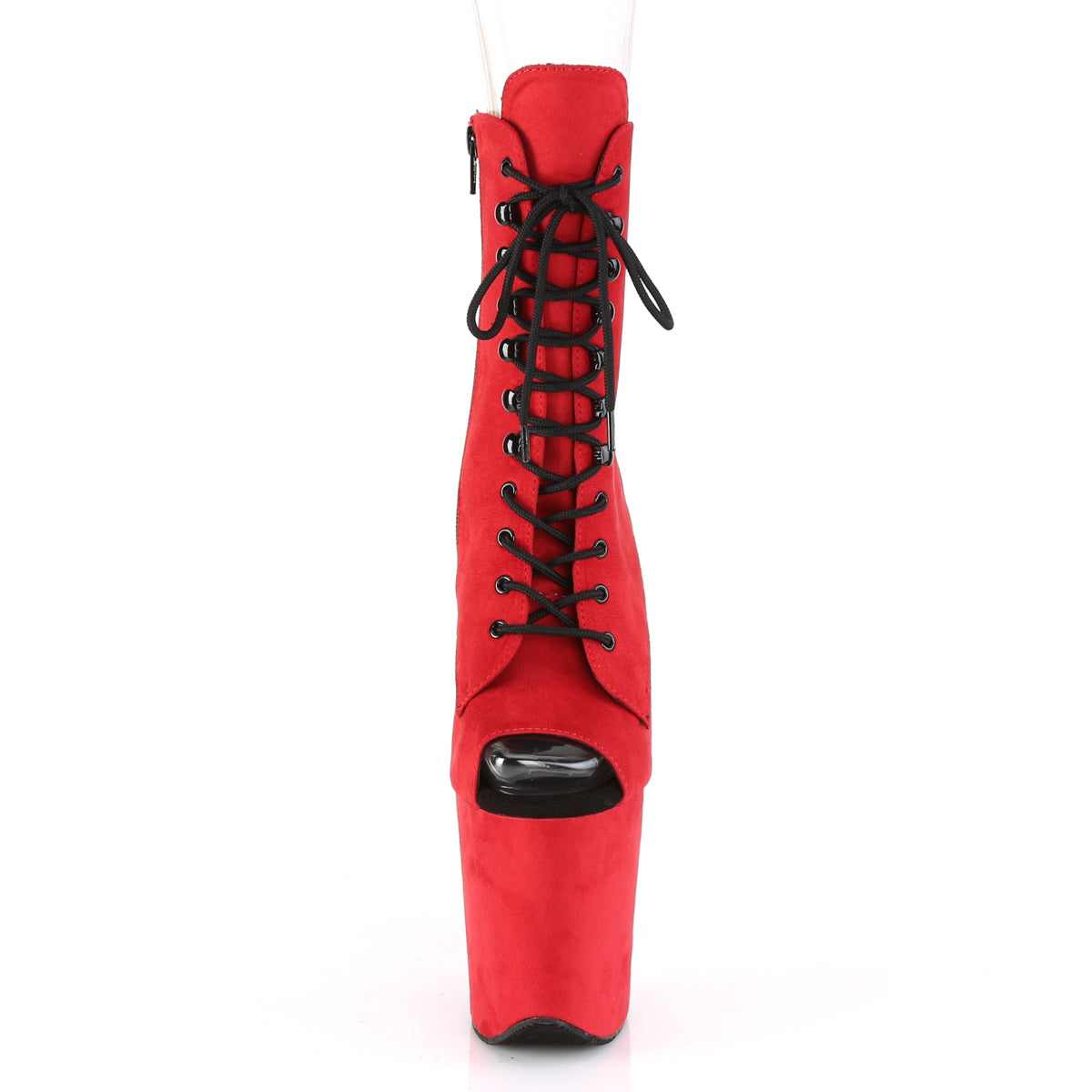 Pleaser Botas de tobillo para mujer FLAMINGO-1021FS Red Faux Suda / Red Faux Suede