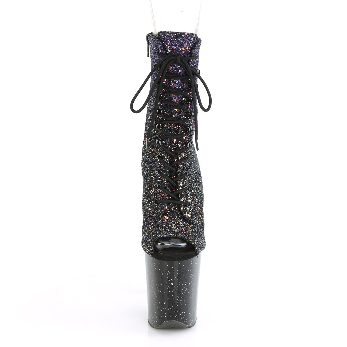 Pleaser Botas de tobillo para mujer FLAMINGO-1021WMG PURPLE MULTI GLITTER / BLK