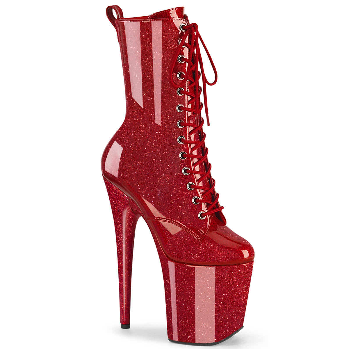 Pleaser FLAMINGO-1040GP Ruby Red Glitter Pat/M