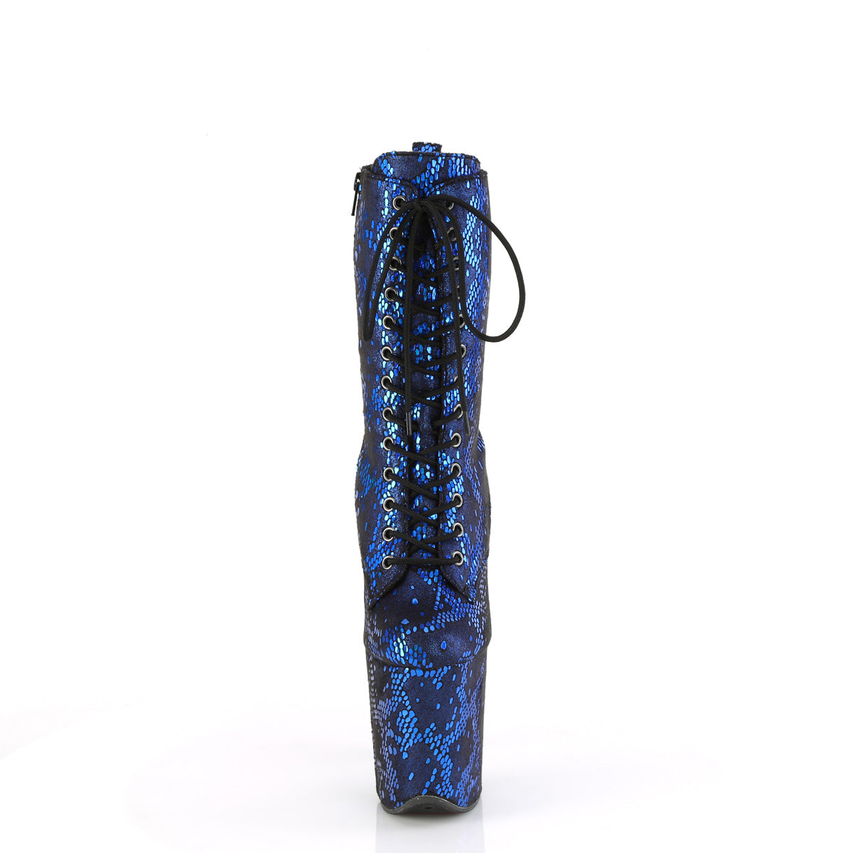 Pleaser FLAMINGO-1040SPF Blue Metallic Snake Print Fabric/M