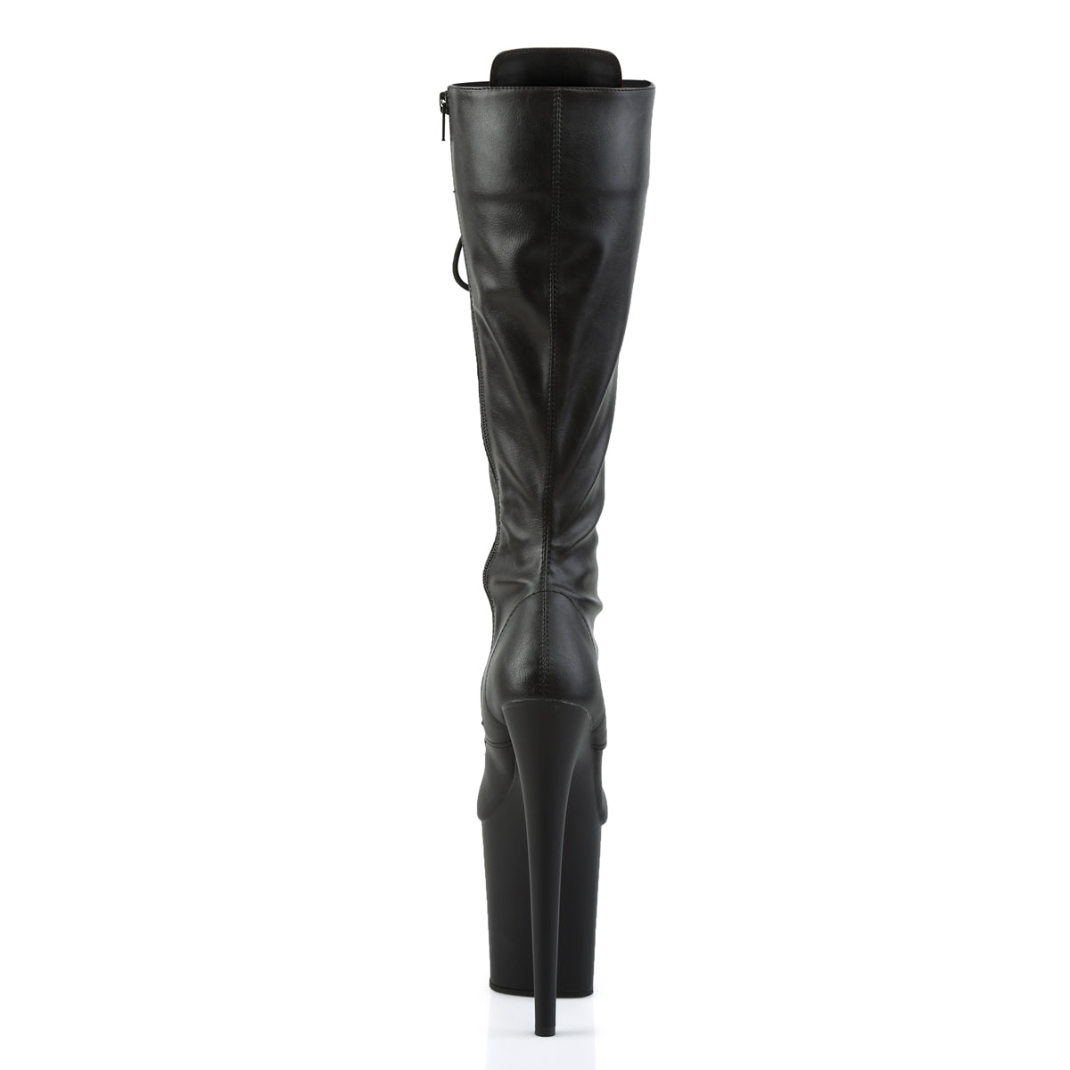 Pleaser Botas de mujer FLAMINGO-2023 Blk Str Faux Cuero / Blk Mate