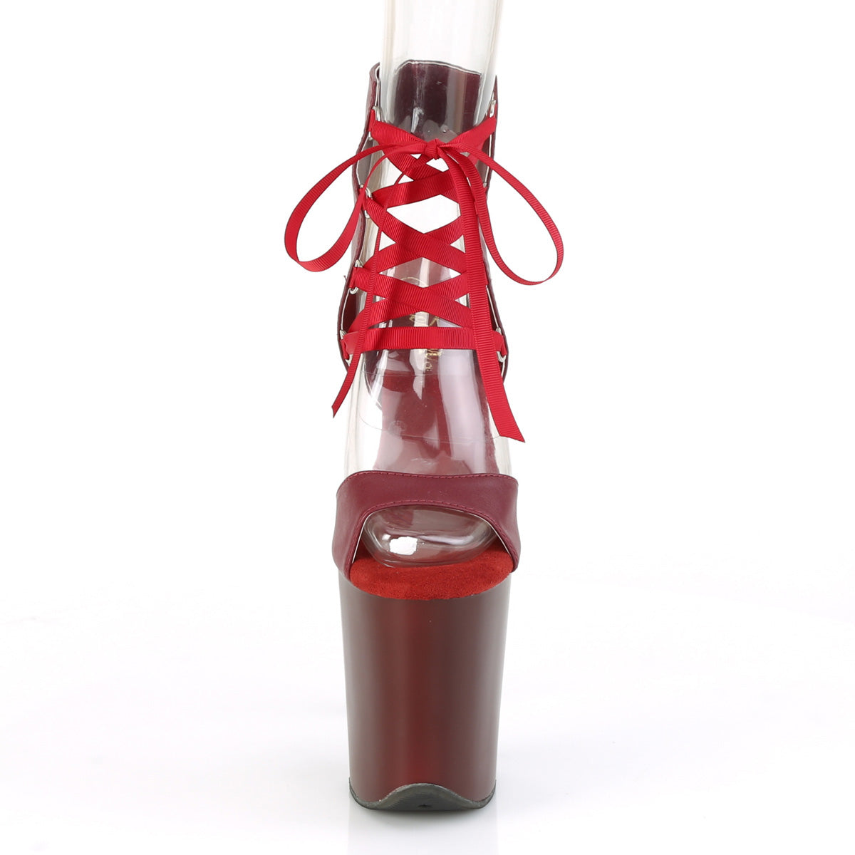 Pleaser Sandalias para mujer FLAMINGO-800-14 Burgundy Faux Cuero / Burgundy Mate