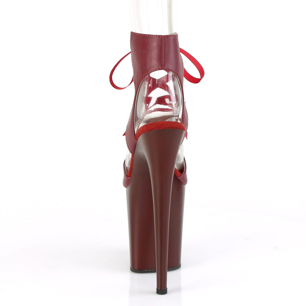 Pleaser Sandalias para mujer FLAMINGO-800-14 Burgundy Faux Cuero / Burgundy Mate