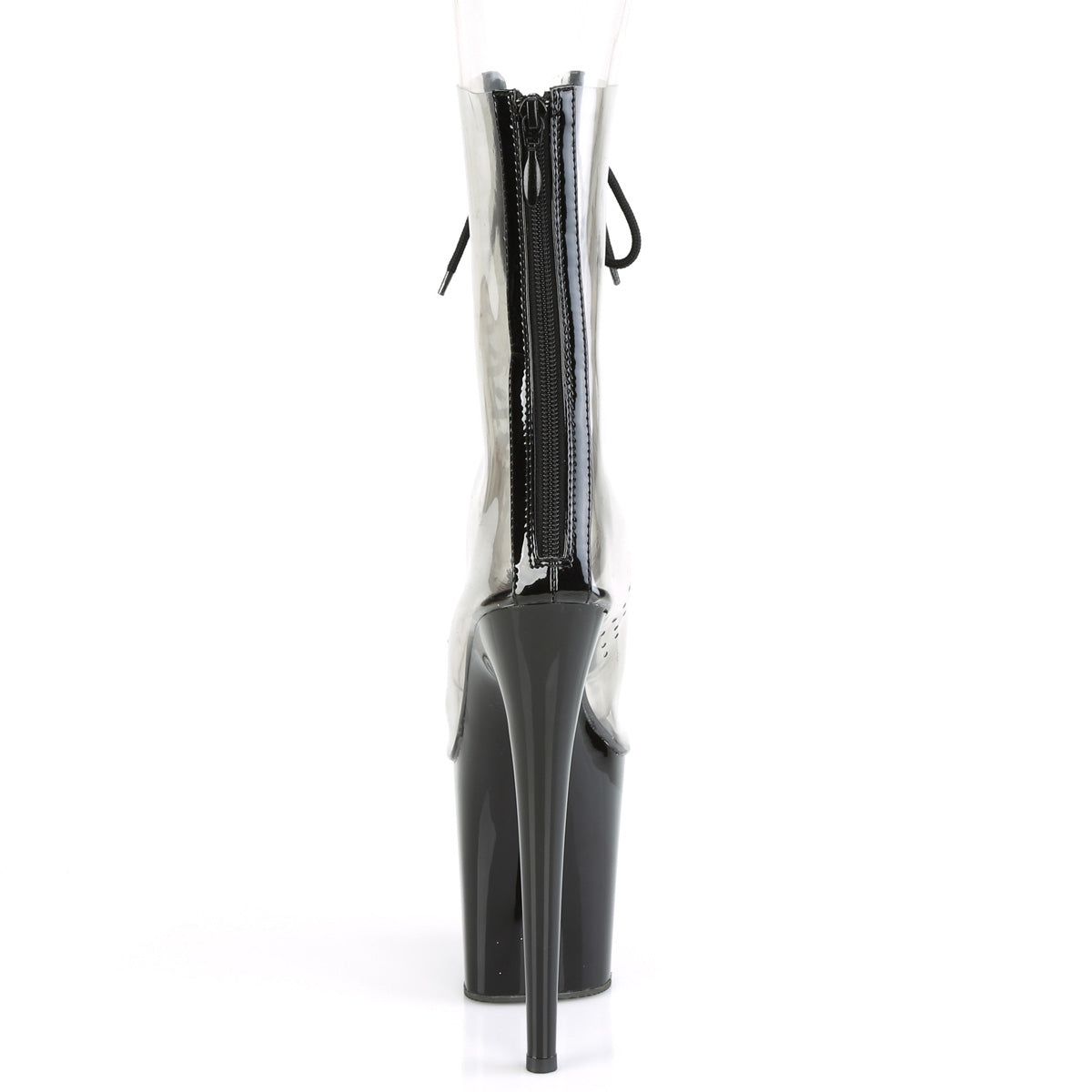 Pleaser Botas de tobillo para mujer FLAMINGO-800-34 CLR-BLK PAT / BLK
