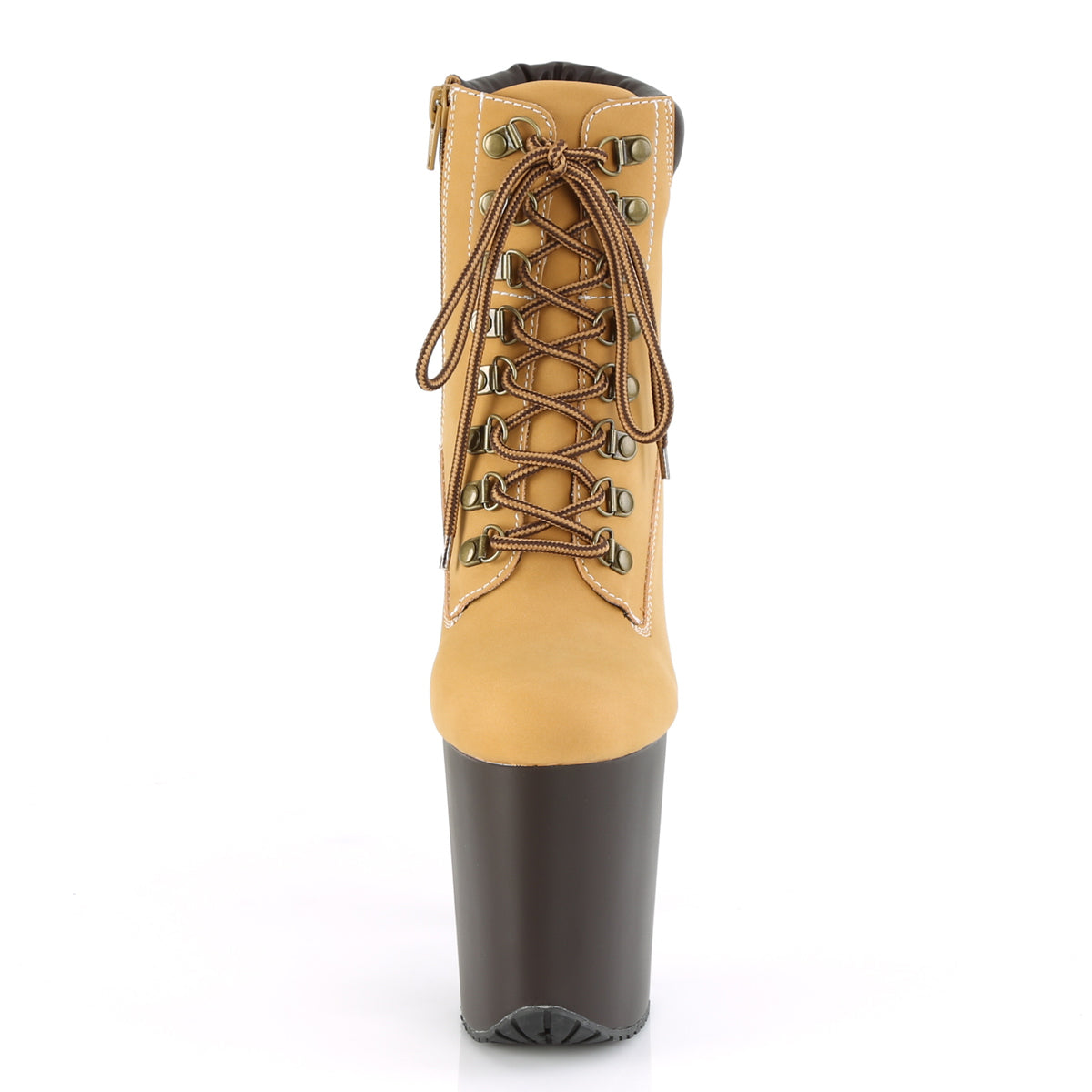 Pleaser Botas de tobillo para mujer FLAMINGO-800TL-02 Tan Nubuck Faux Cuero / D. Mate marrón