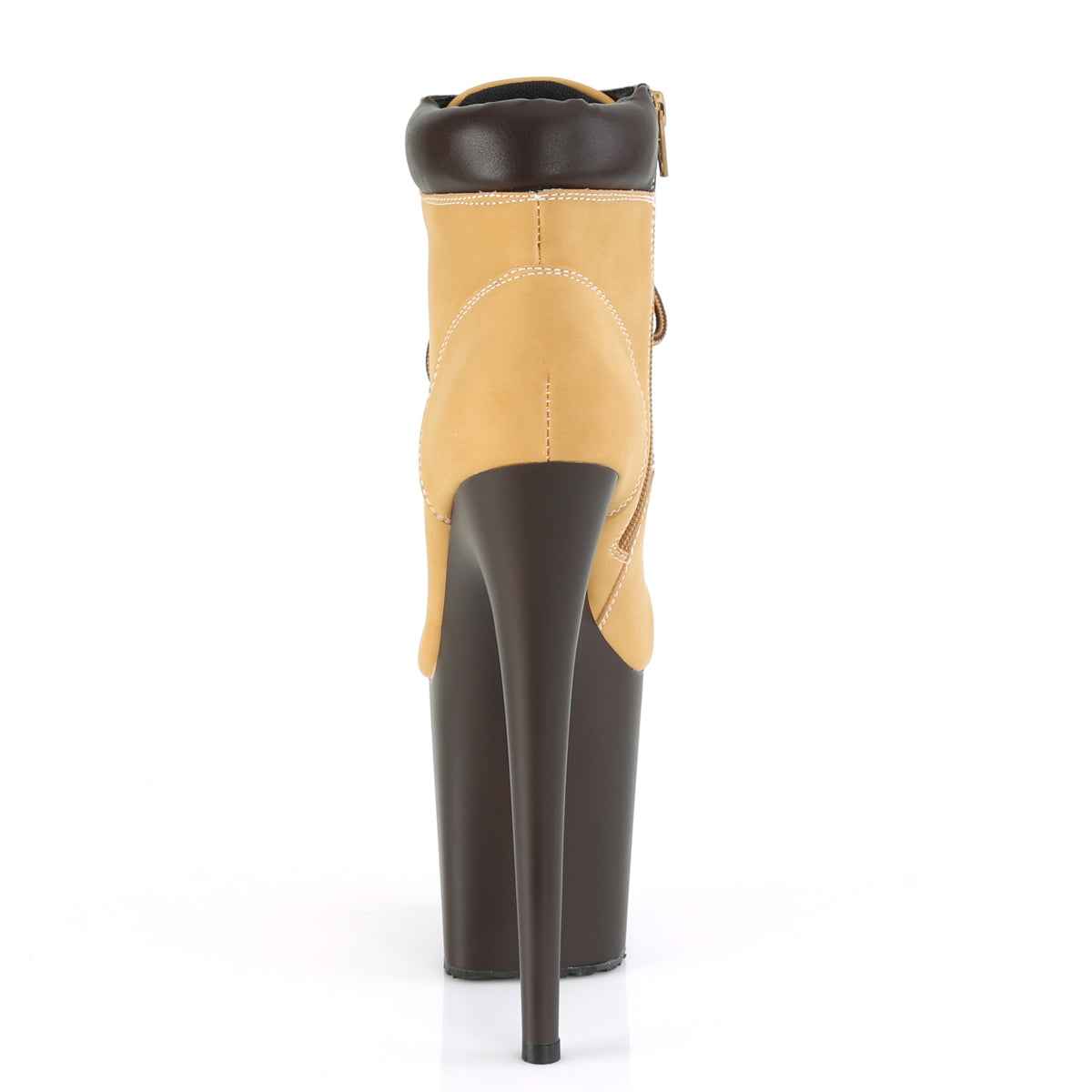 Pleaser Botas de tobillo para mujer FLAMINGO-800TL-02 Tan Nubuck Faux Cuero / D. Mate marrón