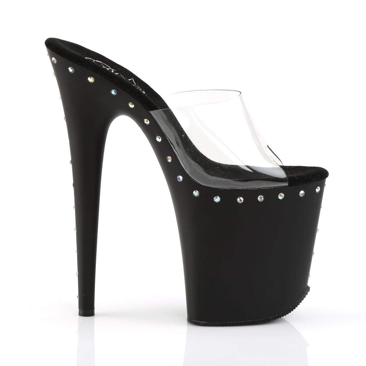 Pleaser Sandalias para mujer FLAMINGO-801ABLS CLR / BLK MATE