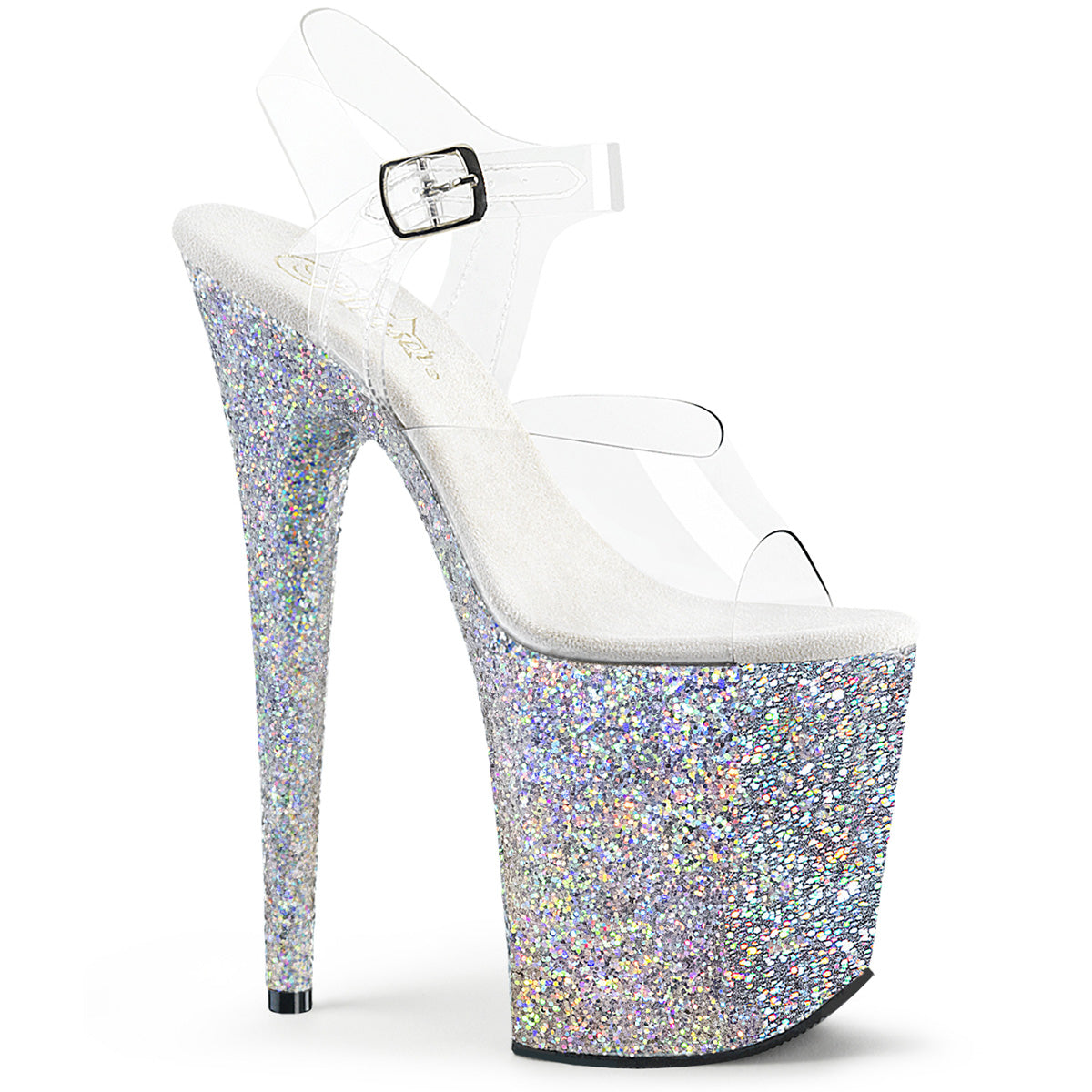 Pleaser Sandalias para mujer FLAMINGO-808lg clr / slv multic brillo