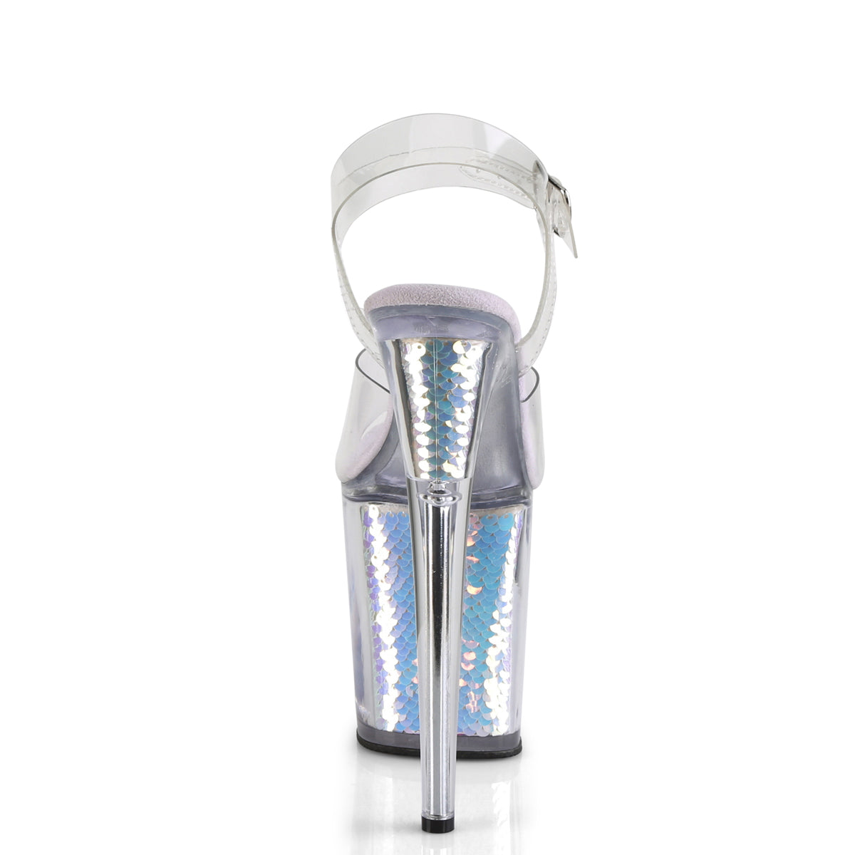 Pleaser Sandalias para mujer FLAMINGO-808mc inserciones de holograma CLR / Lavanda