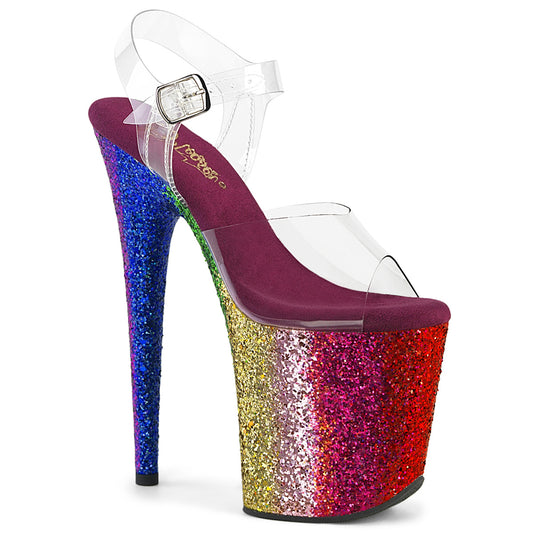 Pleaser   FLAMINGO-808RBG CLR/Rainbow Brillantina