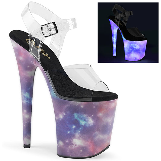 Pleaser Sandalias para mujer FLAMINGO-808REFL CLR / PURPLE-AZUL REFLEVIO