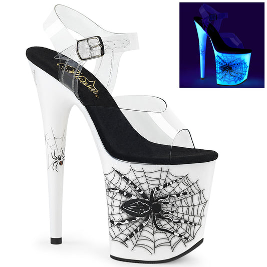 Pleaser Sandalias para mujer FLAMINGO-808sw clr / neon white