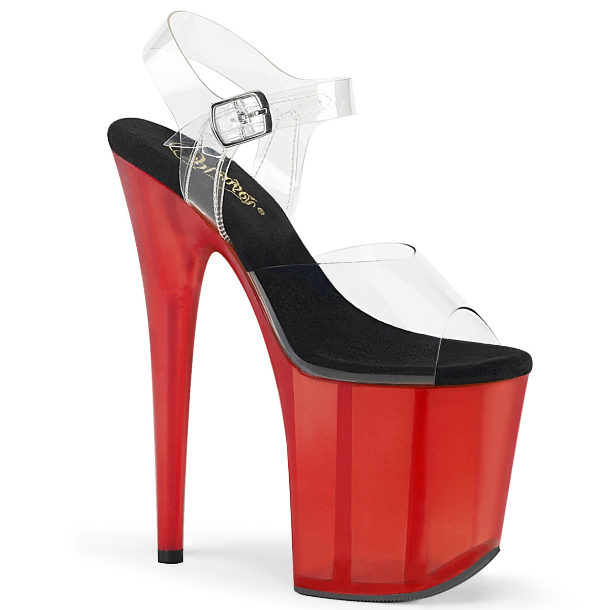 Pleaser Sandalias para mujer FLAMINGO-808T CLR / ROJO FRUSTED