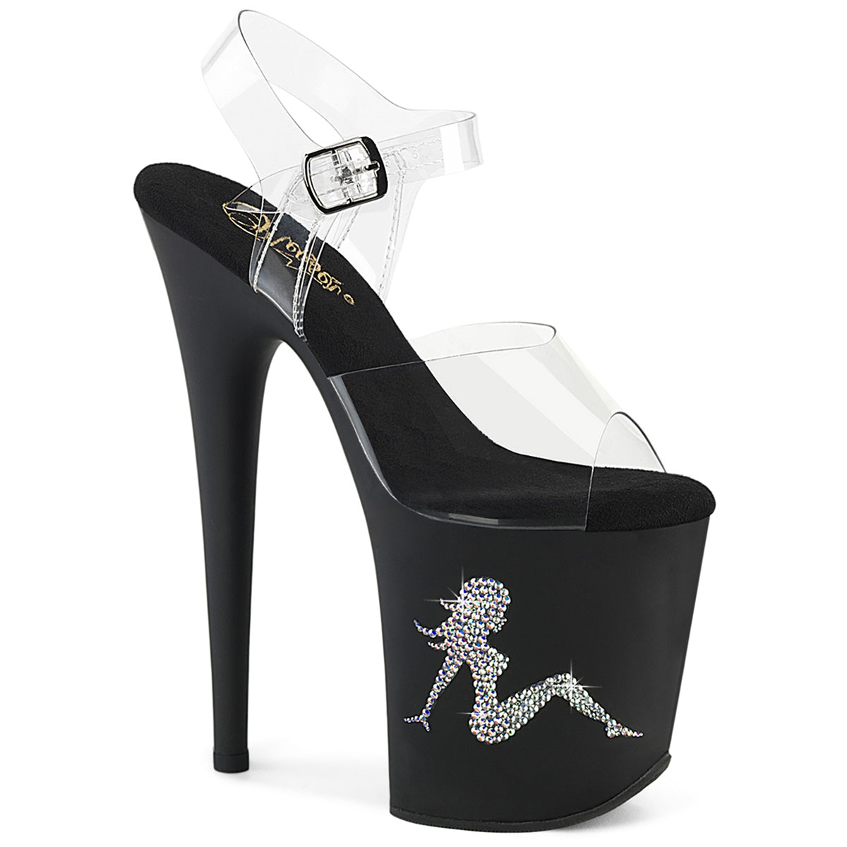 Pleaser FLAMINGO-808TGRS CLR/BLK-AB SLV