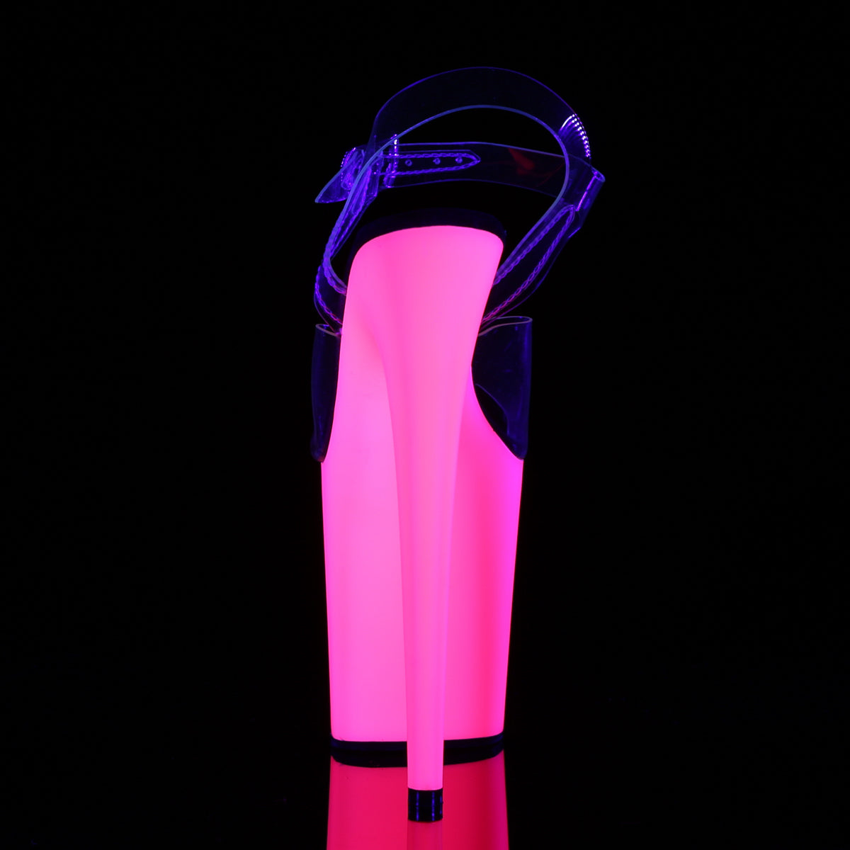 Pleaser Sandalias para mujer FLAMINGO-808UV CLR / NEON PINK
