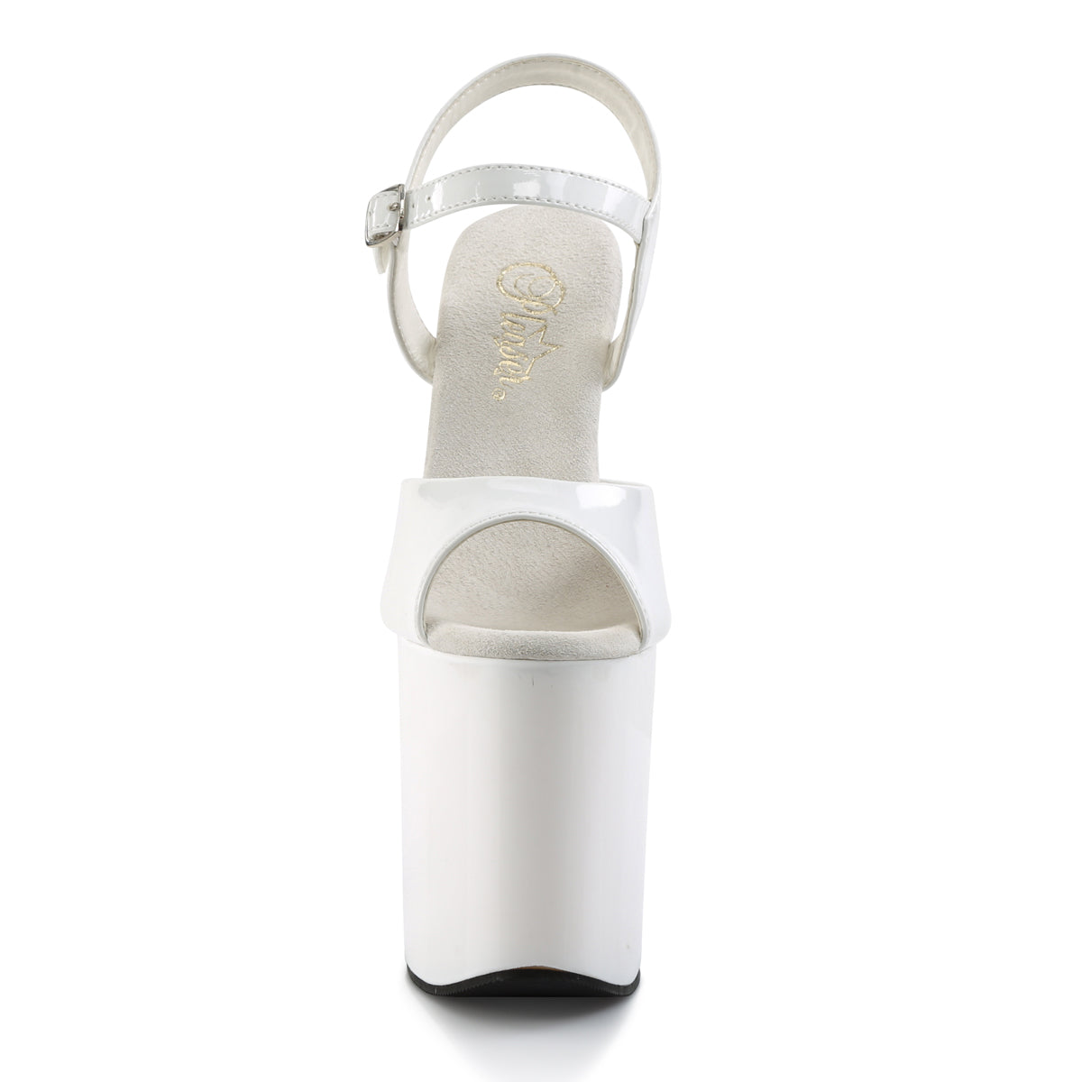 Pleaser Sandalias para mujer FLAMINGO-809 WHT PAT / WHT
