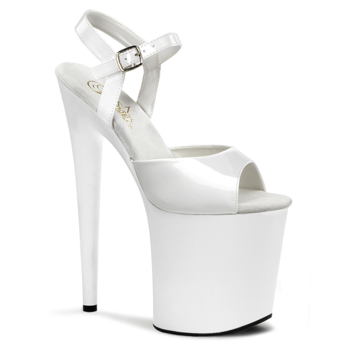 Pleaser Sandalias para mujer FLAMINGO-809 WHT PAT / WHT