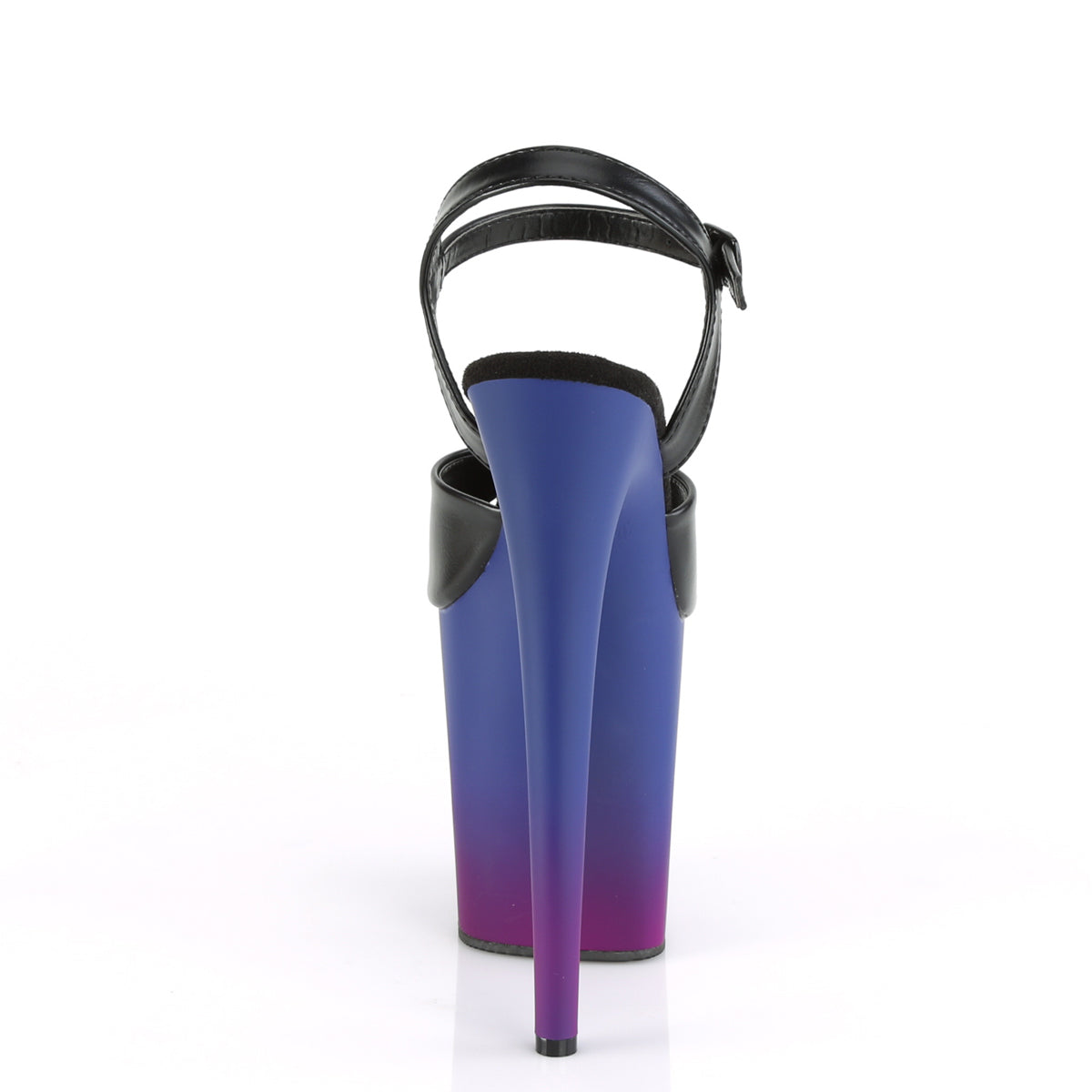 Pleaser Sandalias para mujer FLAMINGO-809bp Blk Faux Cuero / Blue-Purple Ombre