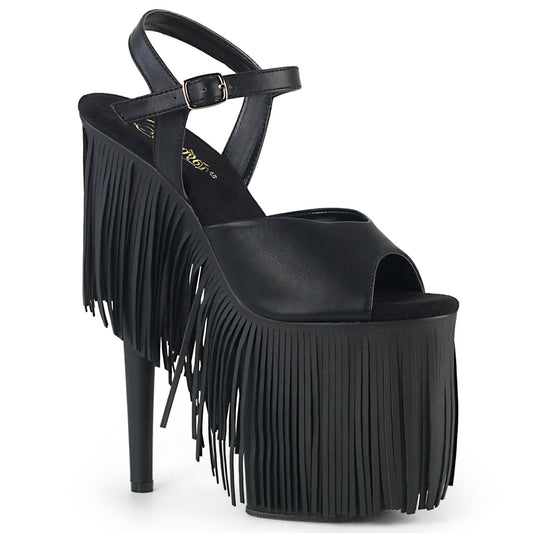 Pleaser Sandalias para mujer FLAMINGO-809FRG BLK Faux Cuero / Blk Mate