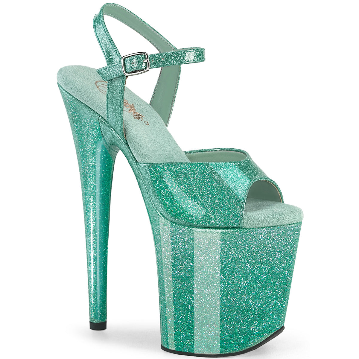 Pleaser FLAMINGO-809GP Aqua Glitter Pat/M