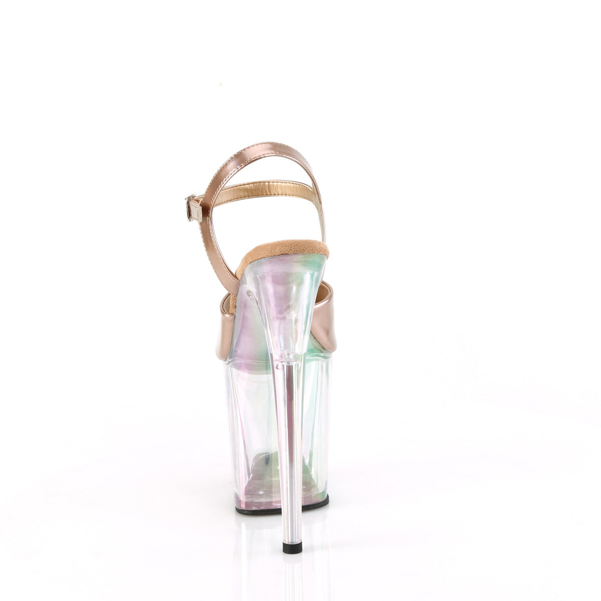 Pleaser FLAMINGO-809HT Rose Gold Holo Pat/Holo Tinted