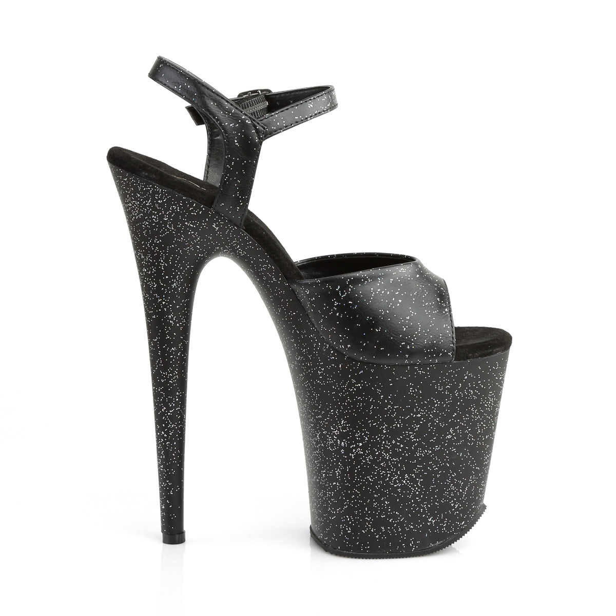 Pleaser Sandalias para mujer FLAMINGO-809mmg Blk Faux Cuero / Blk Matte