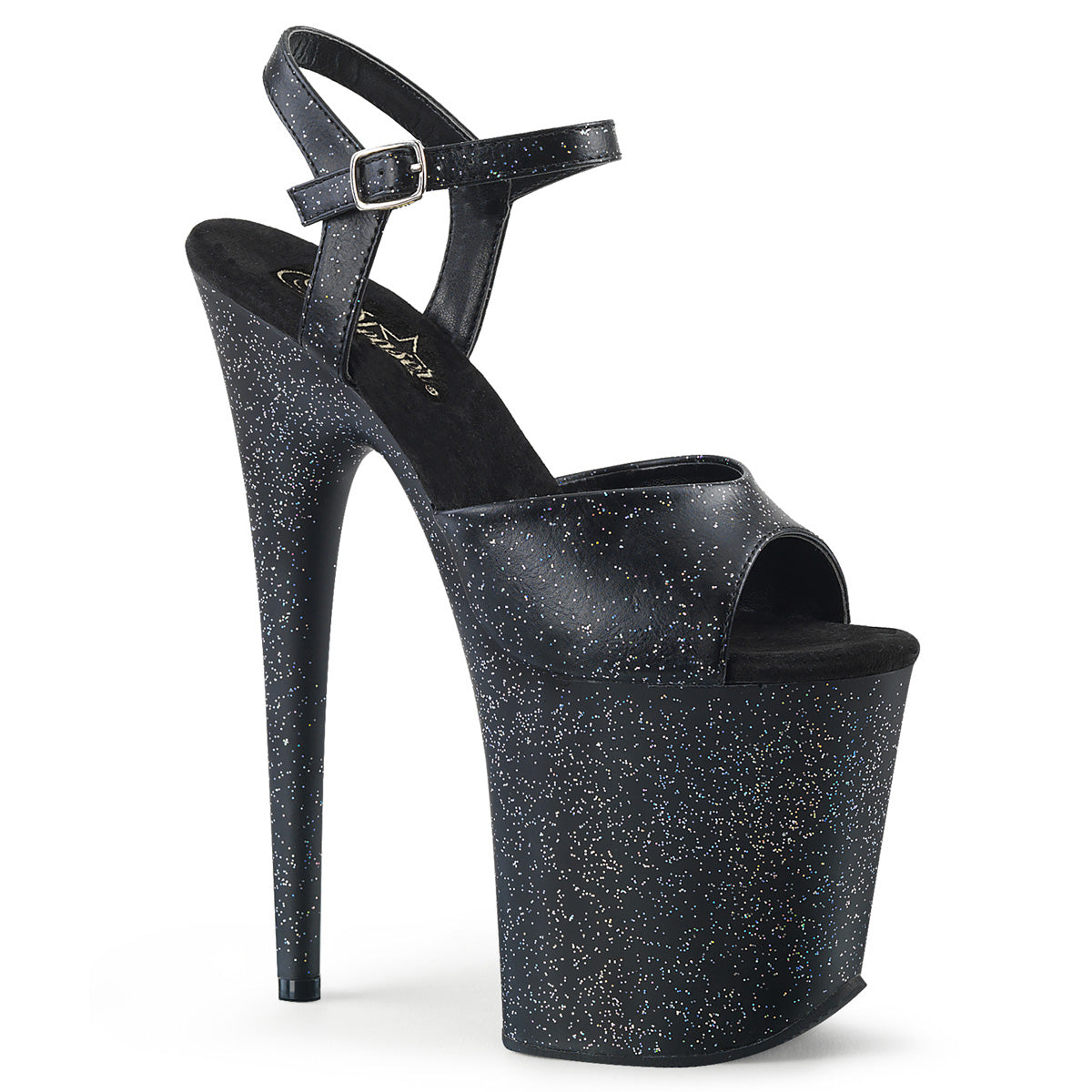 Pleaser Sandalias para mujer FLAMINGO-809mmg Blk Faux Cuero / Blk Matte