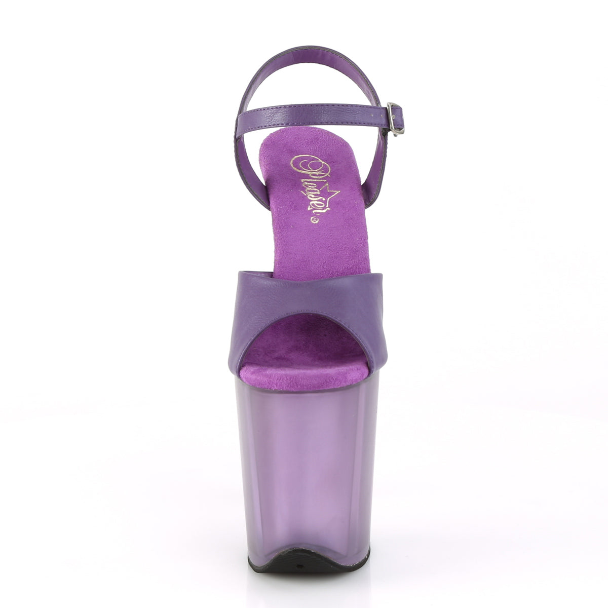 Pleaser Sandalias para mujer FLAMINGO-809T Purple Faux Cuero / Frosted Purple
