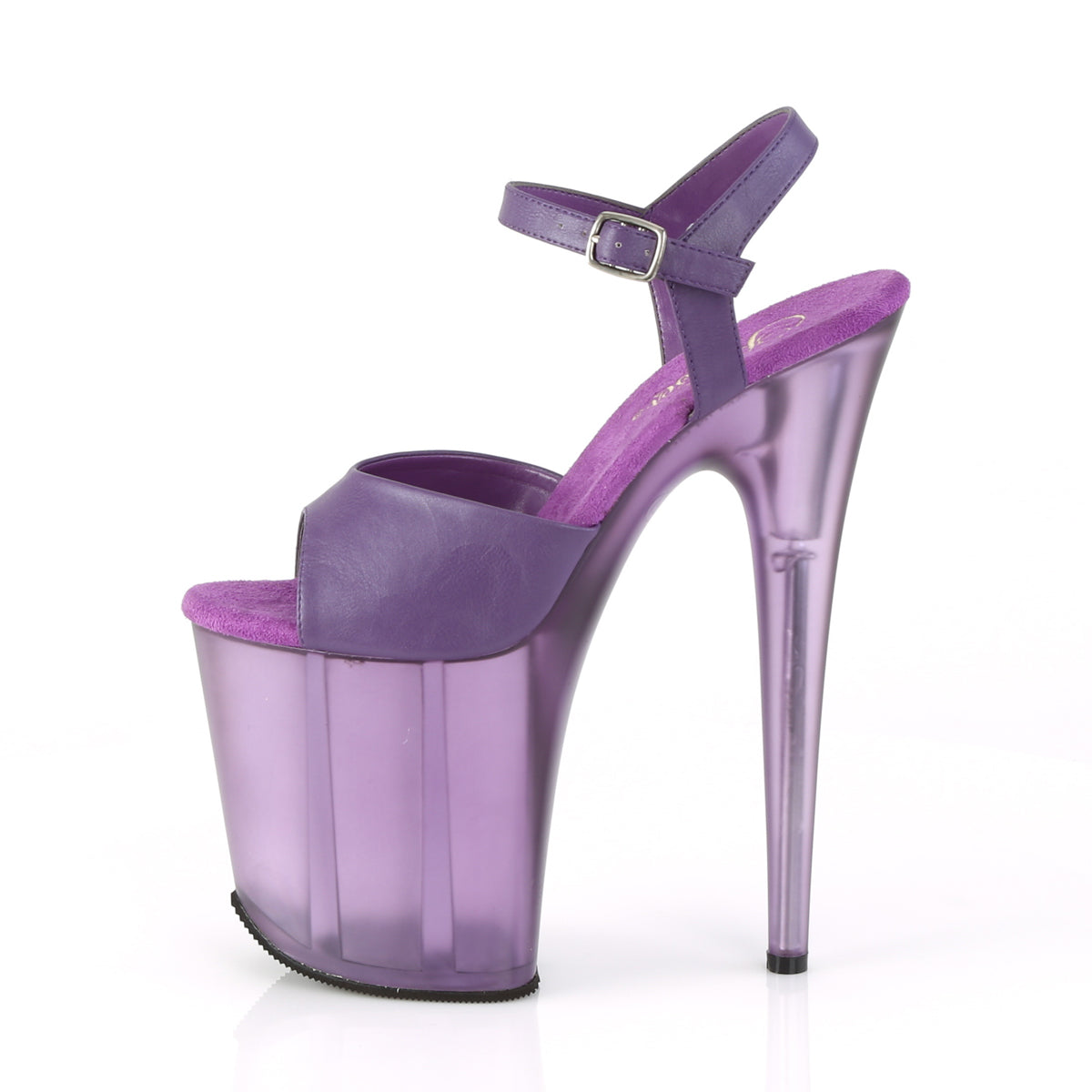 Pleaser Sandalias para mujer FLAMINGO-809T Purple Faux Cuero / Frosted Purple