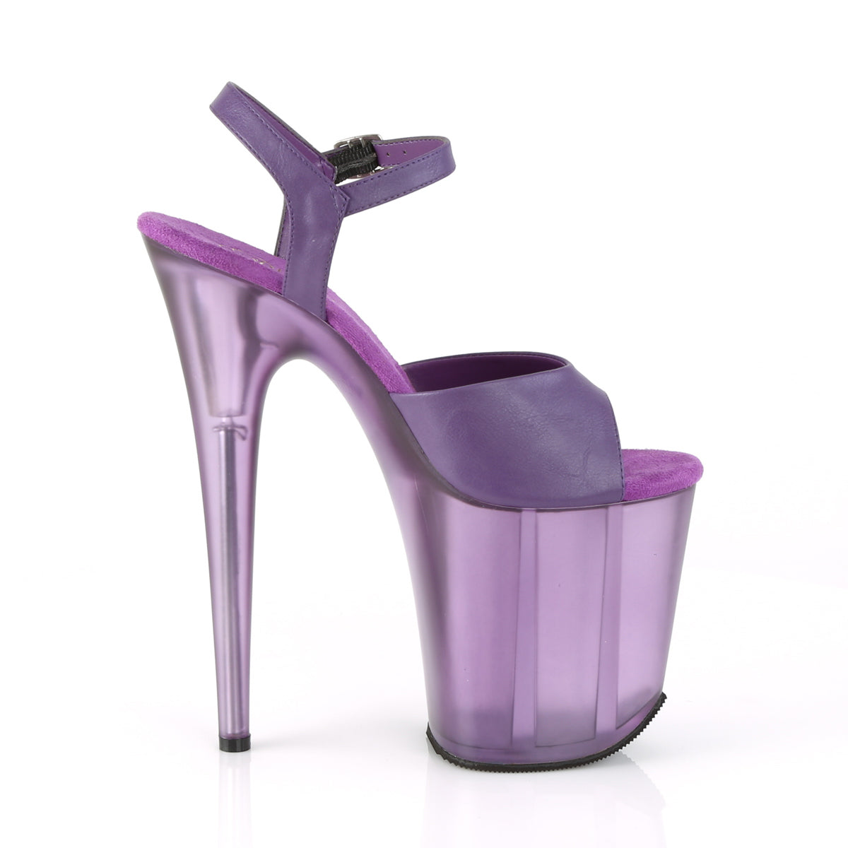Pleaser Sandalias para mujer FLAMINGO-809T Purple Faux Cuero / Frosted Purple