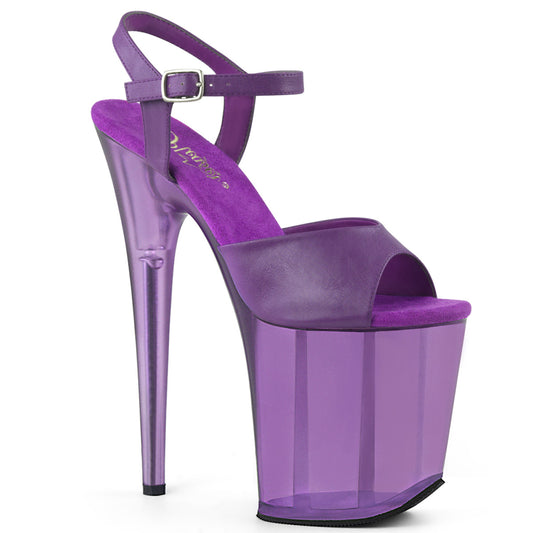 Pleaser Sandalias para mujer FLAMINGO-809T Purple Faux Cuero / Frosted Purple