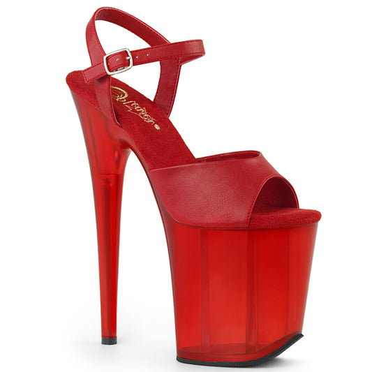 Pleaser Sandalias para mujer FLAMINGO-809t Red Faux Cuero / Rojo Frosted
