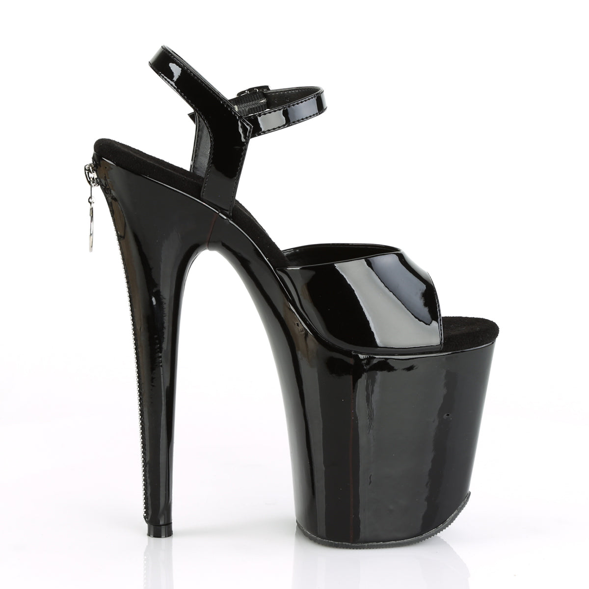 Pleaser Sandalias para mujer FLAMINGO-809Z BLK PAT / BLK
